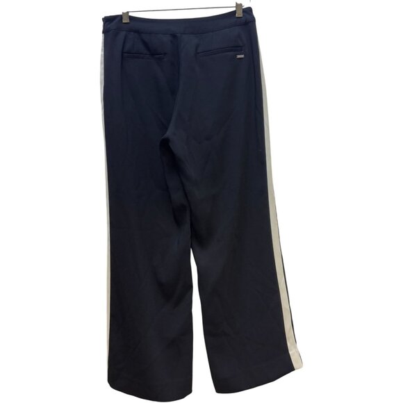 Armani Exchange Black & White Side Stripe Wide-Leg Pants 6 - Picture 2 of 5